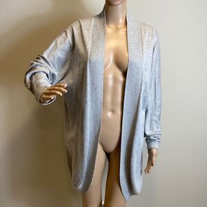 Solutions casual long sleeve open front gray cardigan sweater size M